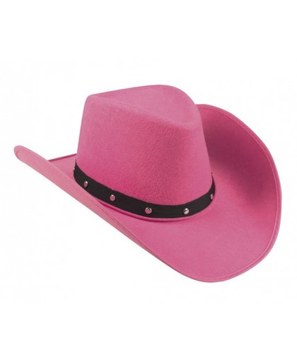 Vegaoo Roze cowboy hoed voor volwassenen  One Size
