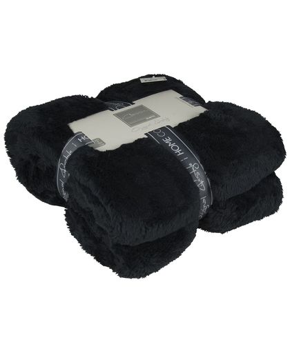 Gusta Fleece deken pluizig zwart 152x127 cm 04125050