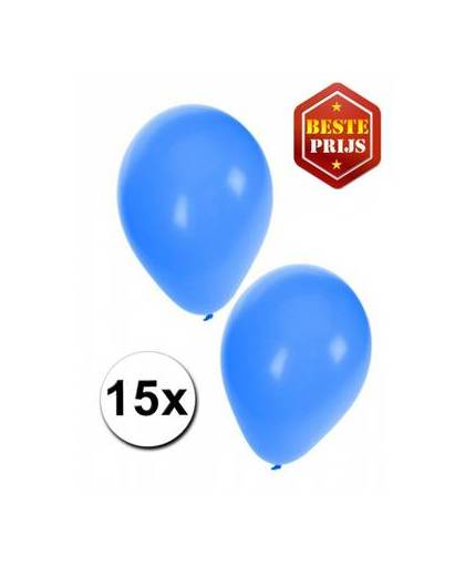 Blauwe ballonnen 15 stuks