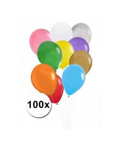 Gekleurde ballonnen 100 stuks