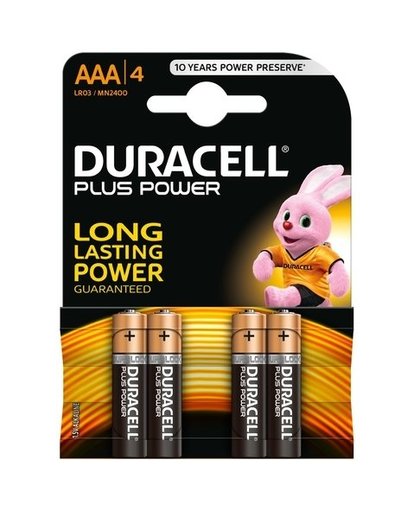 Duracell Batterij Duracell Plus Power 4xAAA alkaline