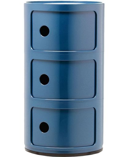 kartell Componibili 3 - Container - blauw/glanzend/H 59cm/ Ø 32cm/Nieuwe kleur!