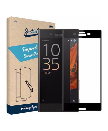 Just in Case Full Cover Tempered Glass Sony Xperia XZ1 Compact Zwart voor Xperia XZ1 Compact