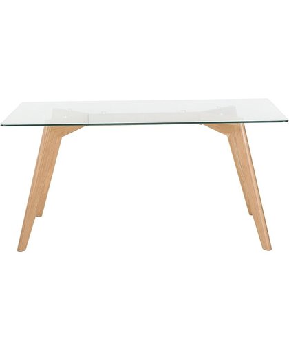 beliani Eettafel, glas, 160 cm, keukentafel, eetkamertafel, designtafel, HUDSON