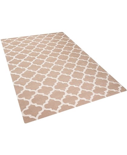 beliani Tapijt beige - 160x230 cm - wollen tapijt - carpet - karpet - vloerkleed - wol - ERBAA