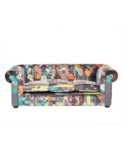 beliani Bank patchwork geel - bank - sofa - patchwork - multi-colour - stof - CHESTERFIELD