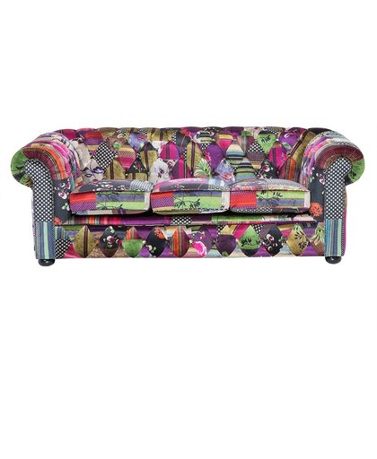 beliani Bank patchwork paars - bank - sofa - patchwork - multi-colour - stof - CHESTERFIELD