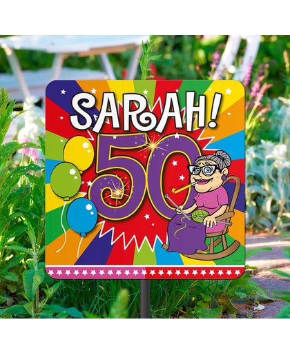 50 Jaar Sarah Knalfeest Tuinbord