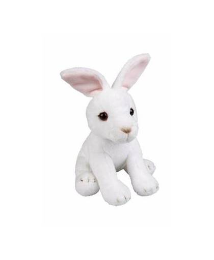 Pluche zittende witte konijnen knuffeldier 19cm