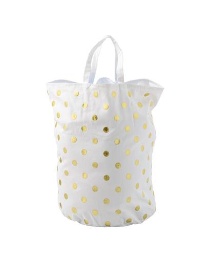 bloomingville Golden Dots - Wasgoed zak - wit/goud/mat/B40xL50cm