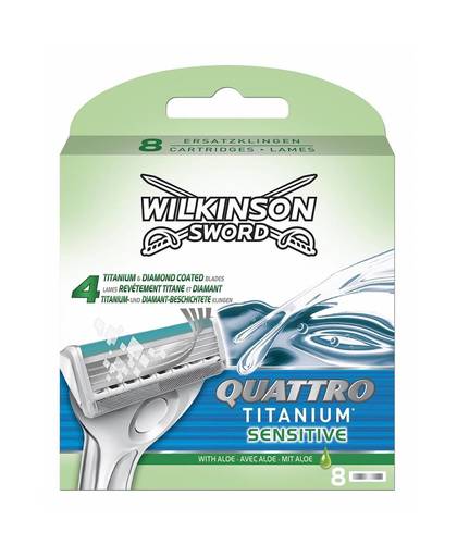 Wilkinson Sword Quattro Titanium Sensitive Scheermesjes - 8 stuks
