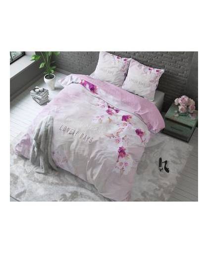 Sleeptime lovely days pink - dekbedovertrek: 1-persoons (140 cm)