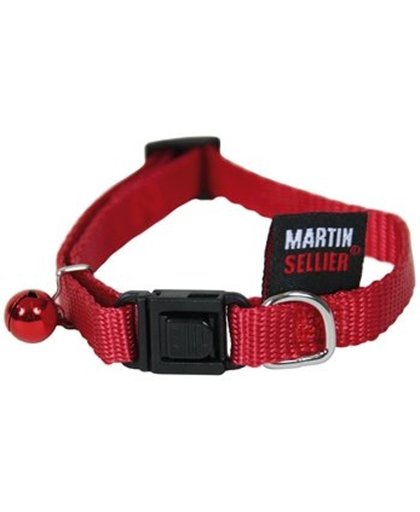 Martin Sellier Kattenhalsband Nylon Uni Rood - 10mmx20-30cm