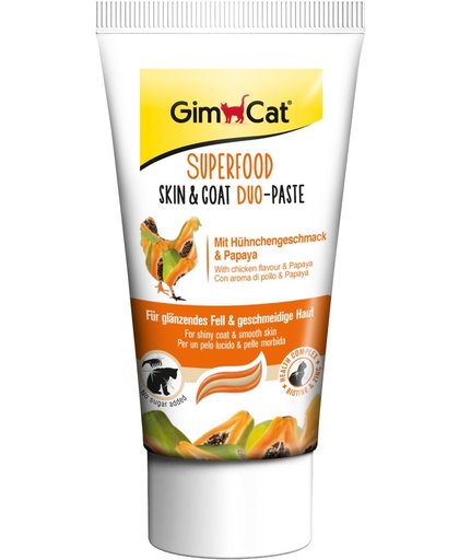 Gimcat Superfood Skin & Coat Duo-Pasta Kip/Papaja - 50 gr