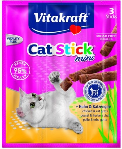 Vitakraft Cat-Stick Mini Kip / Kattengras - 3 st