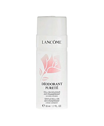 De transpiratie remmende Déodorant Pureté van Lancôme, verrijkt met 3 rozenextracten, kalmeert, verzacht en verfrist de huid. De deodorant blijft 48 uur effectief en droogt snel op. Geschikt voor een gevoelige of onthaarde huid. Lancôme Deodorant 50.0 ml 