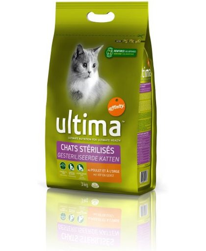 3kg Cat Sterilized Kip & Gerst Ultima Kattenvoer