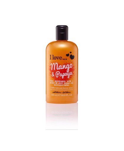 De douche-en badcrème van I Love, verwent de huid met een zee van geurende bubbels. Trakteer u zelf op deze uitzonderlijk zachte reiniging met de fruitige geur van mango & papaya. I love... Showergel 500.0 ml