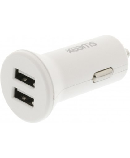 Sweex CH-012WH Autolader 2-uitgangen 4.8 A 2x Usb Wit