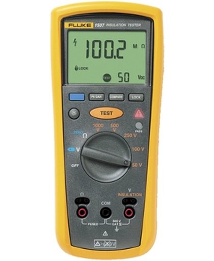 Fluke 1507 Insulation Tester 10 Gohm 50 Vdc/100 Vdc/250 Vdc/500 Vdc/1000 Vdc 600 Vac