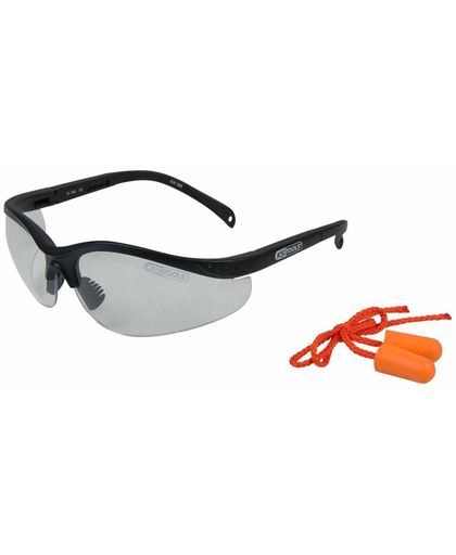 KS Tools Veiligheidsbril met oordopjes transparant 310.0176