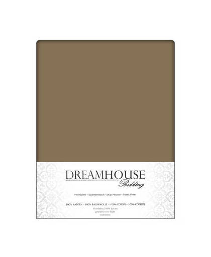 Dreamhouse Hoeslaken Katoen Taupe-140 x 200 cm