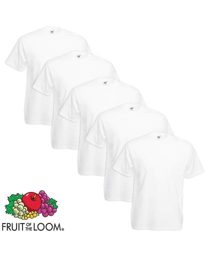 Fruit of the Loom 5 Big Size Value Weight T-shirt White 4XL