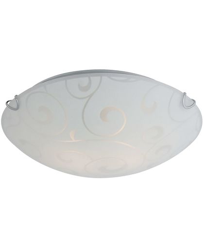 GLOBO Plafondlamp BIKE glas mat nikkel 40400-2