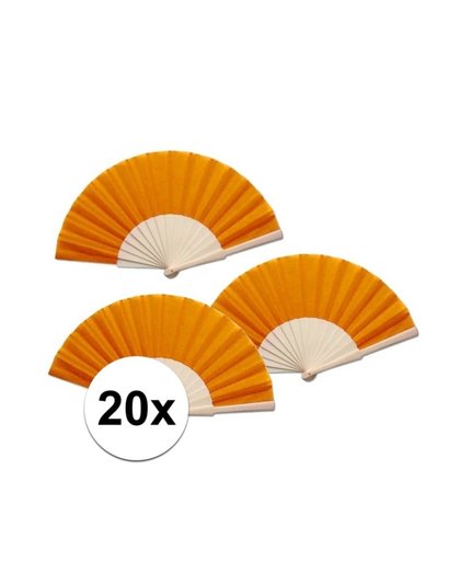 20 stuks zomerse Spaanse waaiers oranje Oranje