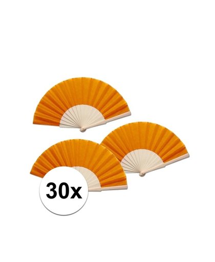 30 stuks zomerse Spaanse waaiers oranje Oranje