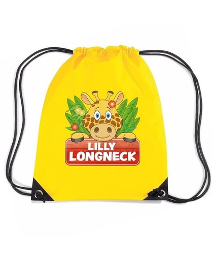 Lilly Longneck de giraffe rugtas / gymtas geel voor kinderen Geel