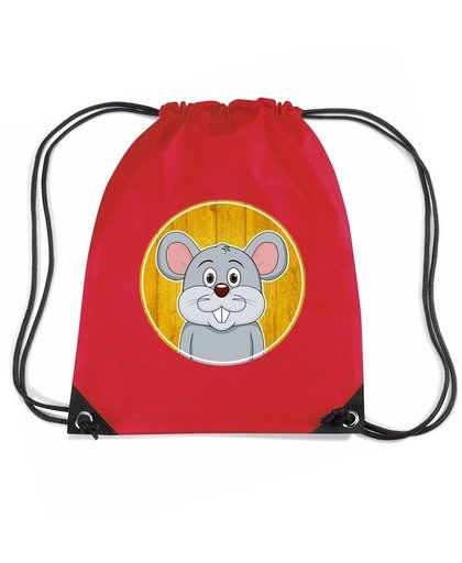 Muizen rugtas / gymtas rood voor kinderen Rood