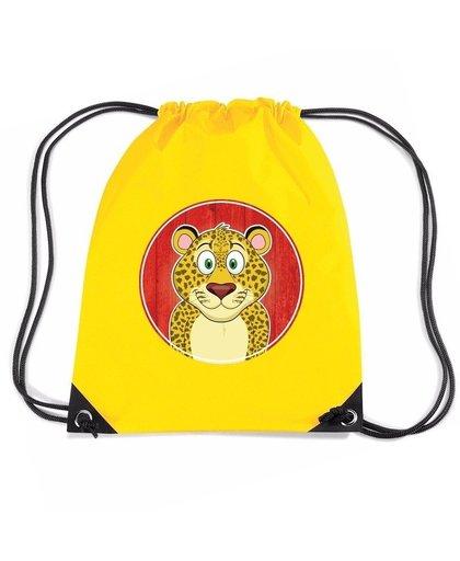 Luipaarden rugtas / gymtas geel voor kinderen Geel