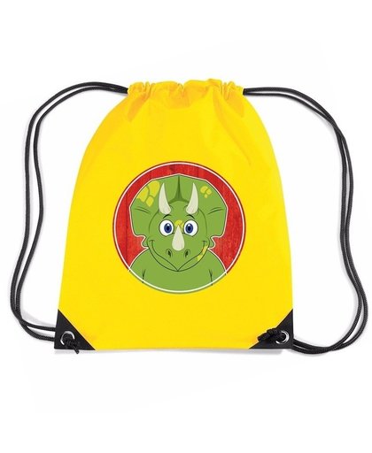 Dinosaurus rugtas / gymtas geel voor kinderen Geel