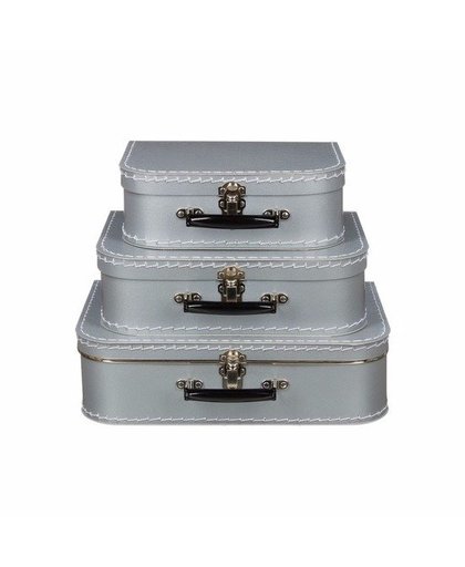 Koffertje zilver 35 cm Zilver