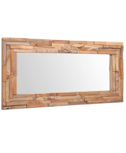 Decoratieve spiegel rechthoekig 120x60 cm teakhout