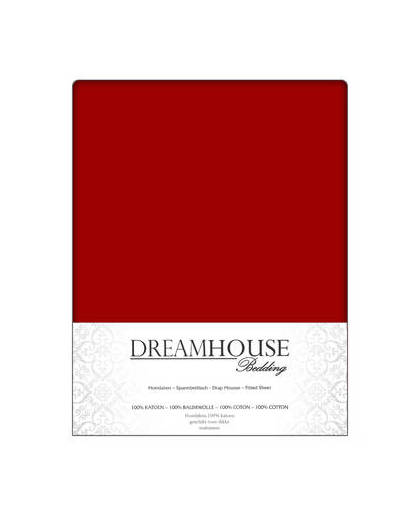 Dreamhouse Hoeslaken Katoen Rood-140 x 200 cm