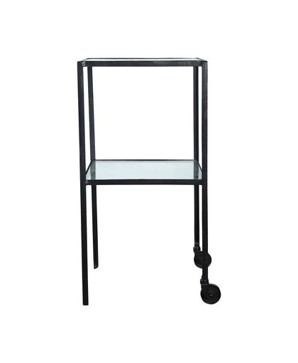 House Doctor - Trolley with Glass Shelf Small - Black (BR0154)