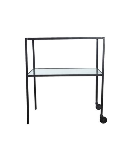 House Doctor - Trolly With Glass Shelf Large - Black (BR0153)