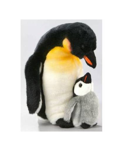 Pluche knuffel pinguin met jong 32 cm