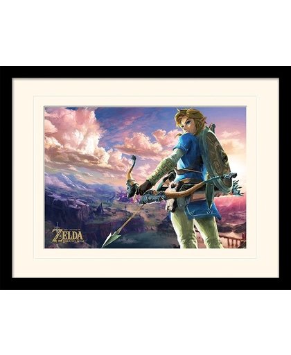 The Legend of Zelda Breath of the Wild Mounted & Framed Print - Hyrule Scene (30x40cm)