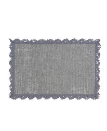 Clayre & eef placemat (6) 30x45 cm - grijs - kunststof