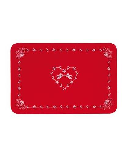 Clayre & eef placemat 45x30 cm rood - wit, rood - stof