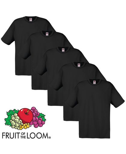 Fruit of the Loom T-shirt maat L 100% katoen 5 stuks (zwart)
