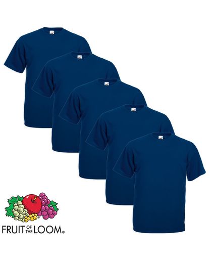 Fruit of the Loom 5 Big Size Value Weight T-shirt Navy 3XL