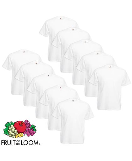 10 x Fruit of the Loom Grote maat Value Weight T-shirt wit 5XL