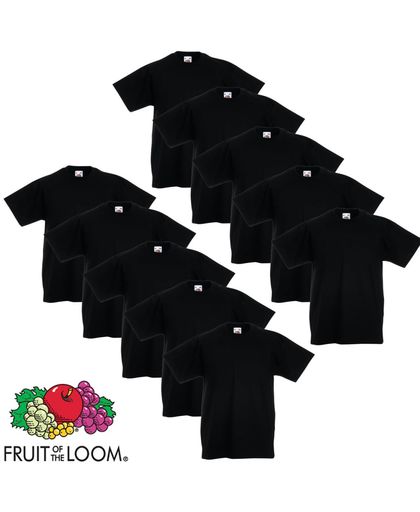 10 x Fruit of the Loom Original Kids T-shirt Zwart maat 104