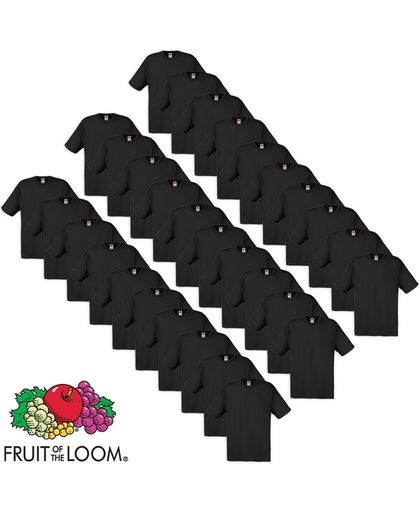 Fruit of the Loom Origineel T-shirt katoen zwart 30 stuks XXL