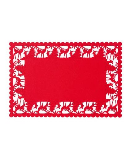 Clayre & eef placemat 45x30 cm rood - rood - stof