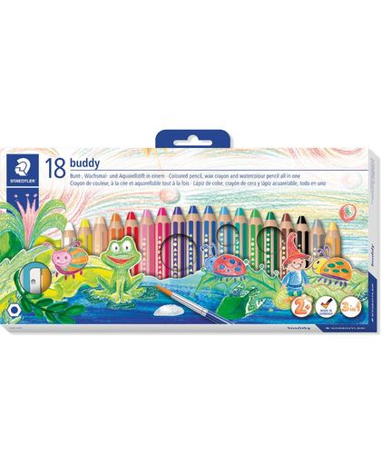 Staedtler - Buddy 140 -Chunky 3in1 coloured pencil in a cardboard box with 18 colours (140 C36)